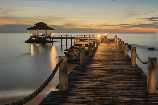 NC-06 PIER Bridge Between Sunset Modern Wall Art TG