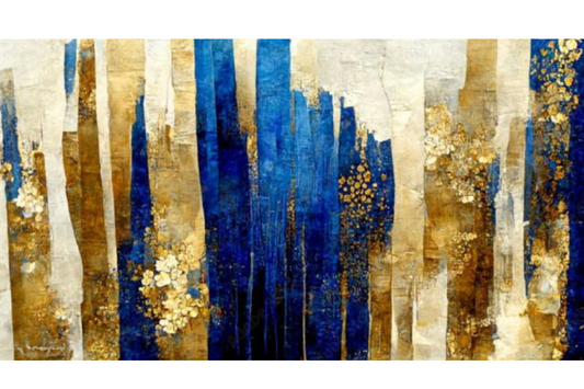 NC-78 BLUE FOREST Stripe Panorama Modern Wall Art TG