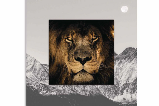 JARON Lion with Background Miniature Fine Wall Art TG