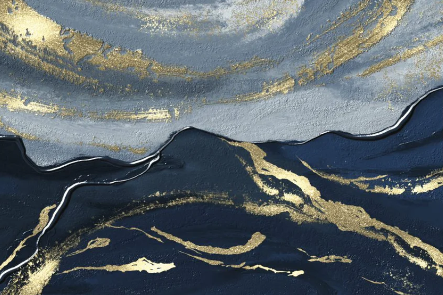 NC-34 JADE Blue Abstract Modern Wall Art TG