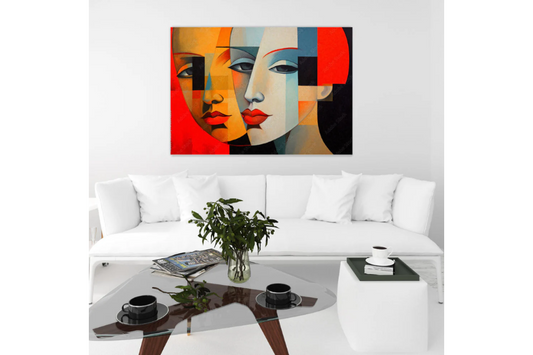 NC-93 AMBER Mosaic Woman Twin Face Wall Art TG