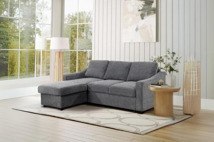 Coddle Aria Fabric Sleeper Sofa with Reversible Chaise Floor Model
