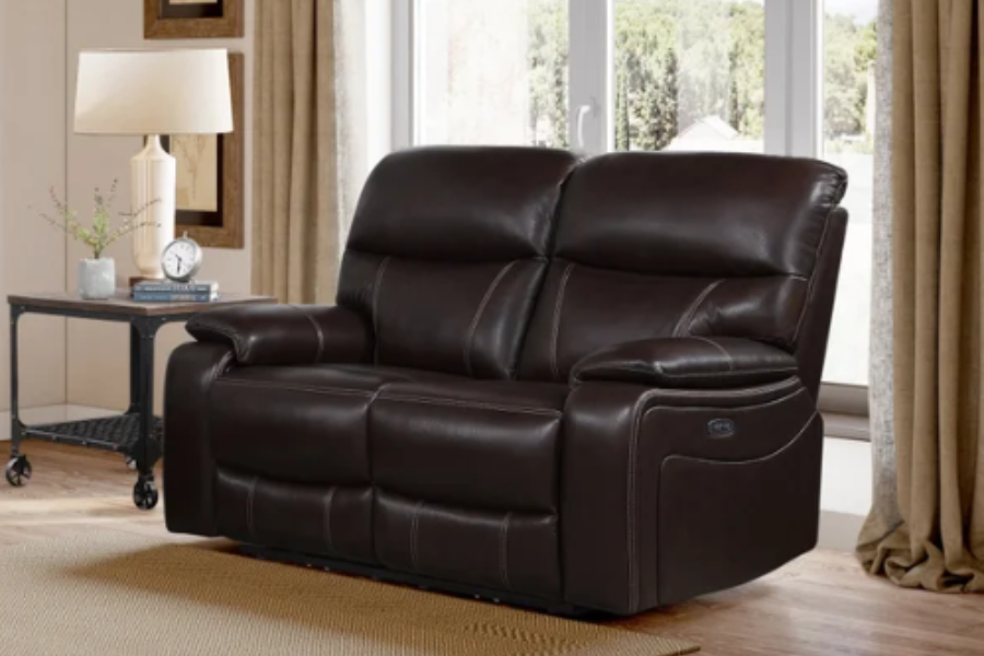Fallon Leather Power Reclining Loveseat with Power Headrests Floor Model