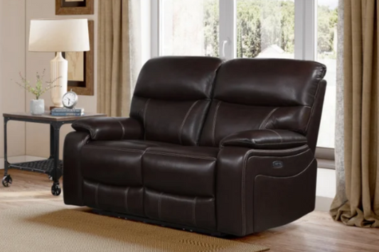 Fallon Leather Power Reclining Loveseat with Power Headrests Floor Model