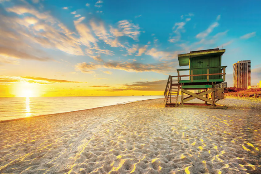 NC-103 SOUTH BEACH Miami Sunrise Modern Wall Art TG