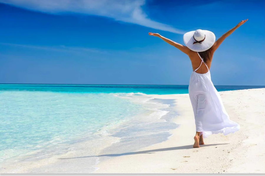 CHARM Sea Breeze Glam Woman Modern Wall Art TG