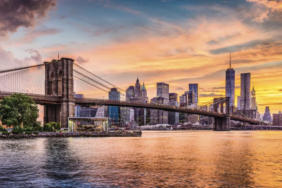 NC-17 BROOKLYN New York City Skyline Modern Wall Art TG