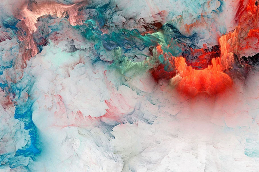 STORMY Turquoise Abstract Acrylic Wall Art Print TG