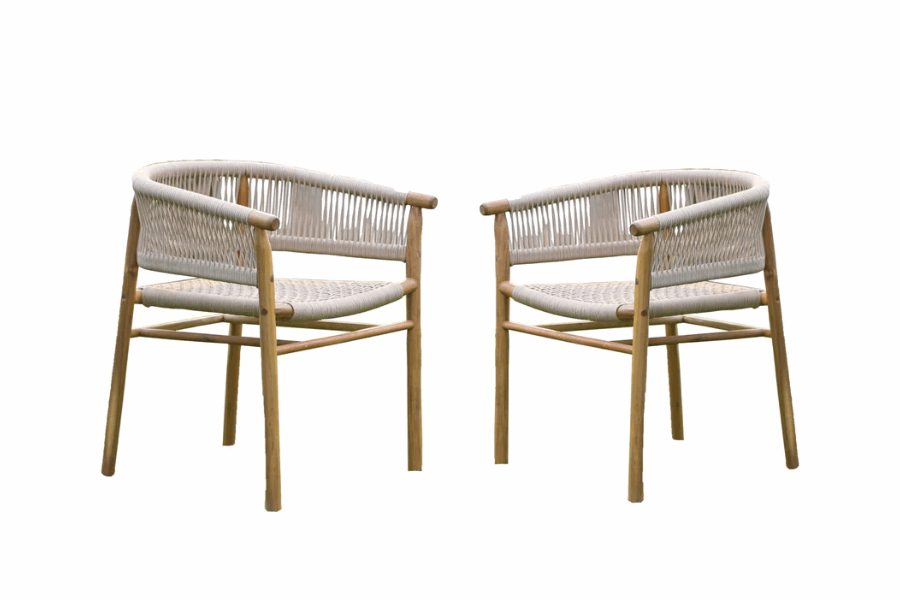Panama Jack Corsica Stackable Dining Armchairs (Set of 2) PJO-3401-TAN-AC-SET2