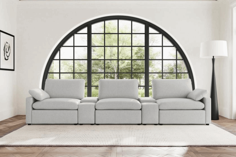 Collins 5-piece Power Reclining Home Theater Seating Grey 609561PT Comming Soon