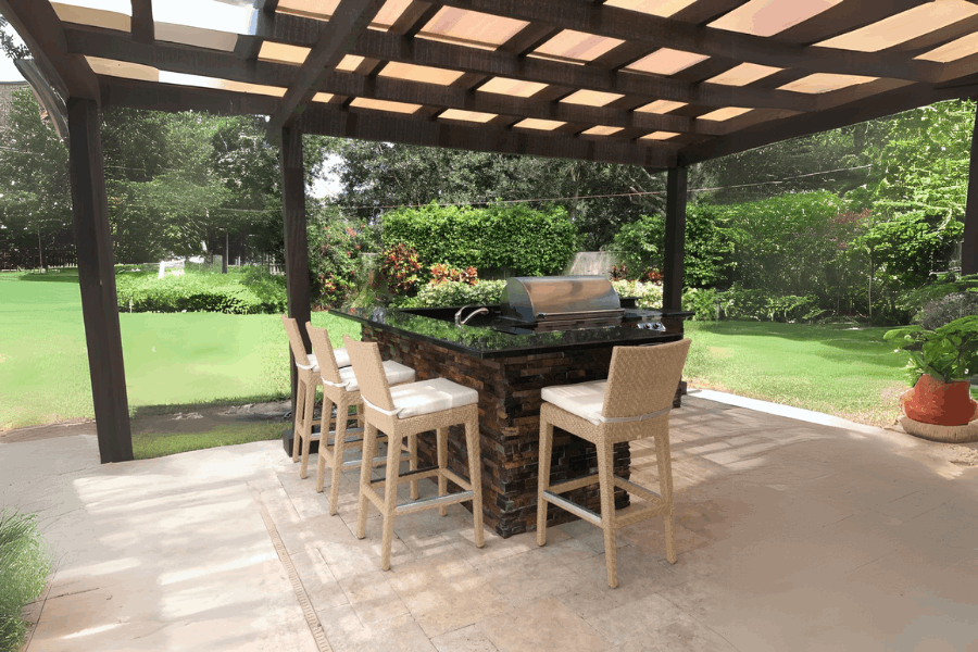 Panama Jack Austin Barstool with Cushion PJO-3801-NAT-BS-CUSH