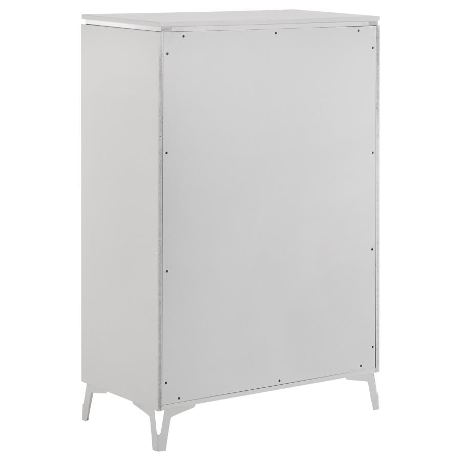 Cassia 4 or 5 piece Eastern King LED Bedroom Set White High Gloss