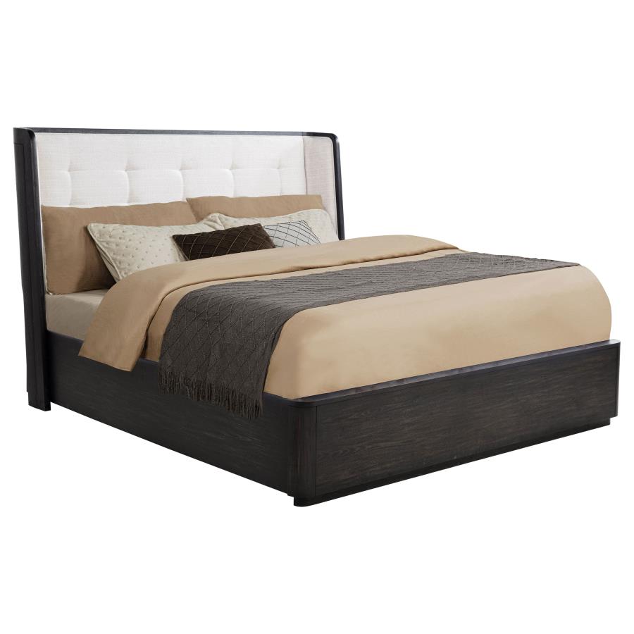 Leandro 55-inch Wingback Bed Burnished Black California King 222491KW, Eastern King 222491KE AND Queen 222491Q - Venini Furniture 