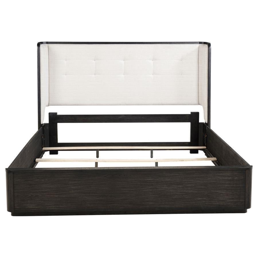 Leandro 55-inch Wingback Bed Burnished Black California King 222491KW, Eastern King 222491KE AND Queen 222491Q - Venini Furniture 