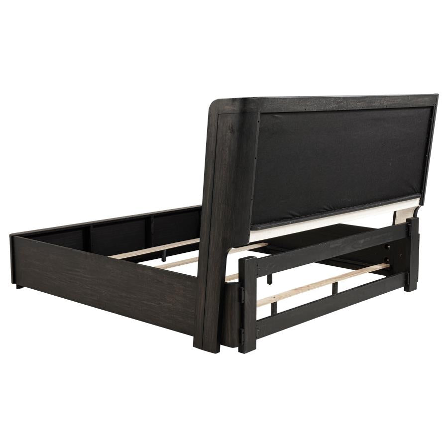 Leandro 55-inch Wingback Bed Burnished Black California King 222491KW, Eastern King 222491KE AND Queen 222491Q - Venini Furniture 