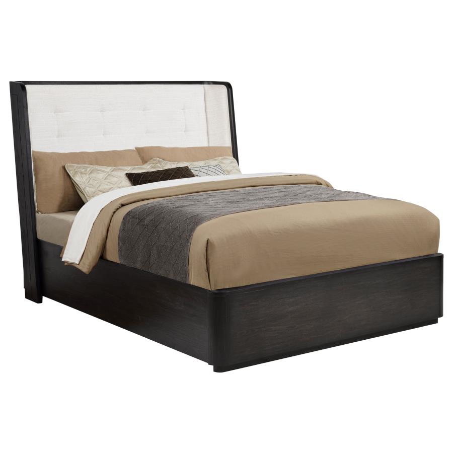 Leandro 55-inch Wingback Bed Burnished Black California King 222491KW, Eastern King 222491KE AND Queen 222491Q - Venini Furniture 