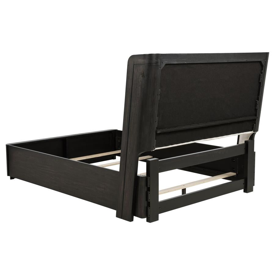 Leandro 55-inch Wingback Bed Burnished Black California King 222491KW, Eastern King 222491KE AND Queen 222491Q - Venini Furniture 