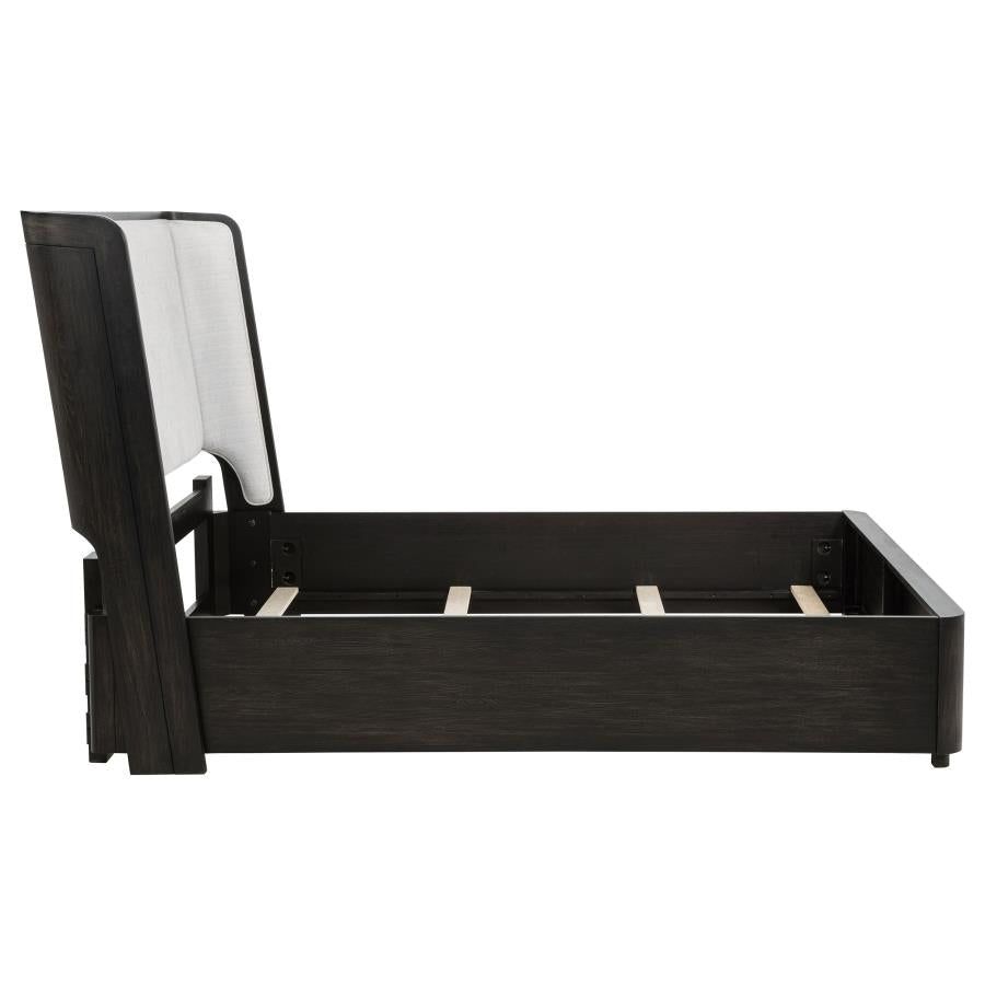 Leandro 55-inch Wingback Bed Burnished Black California King 222491KW, Eastern King 222491KE AND Queen 222491Q - Venini Furniture 