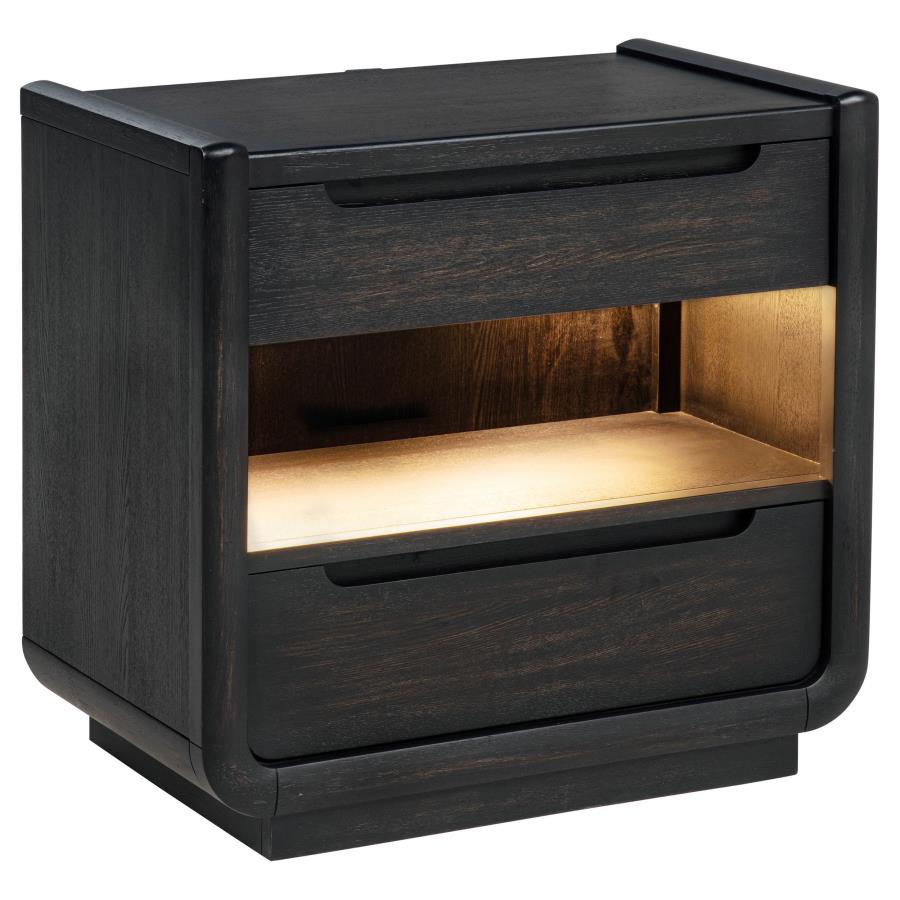 Leandro Dresser Mirror Burnished Black 222494 - Venini Furniture 