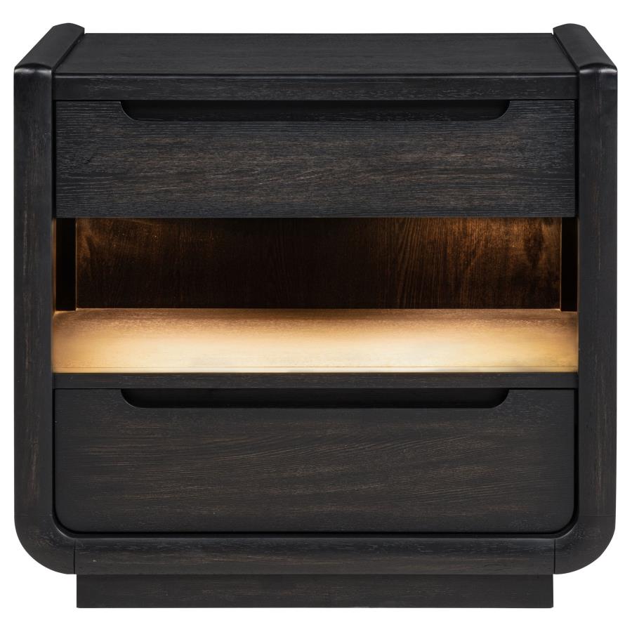 Leandro Dresser Mirror Burnished Black 222494 - Venini Furniture 