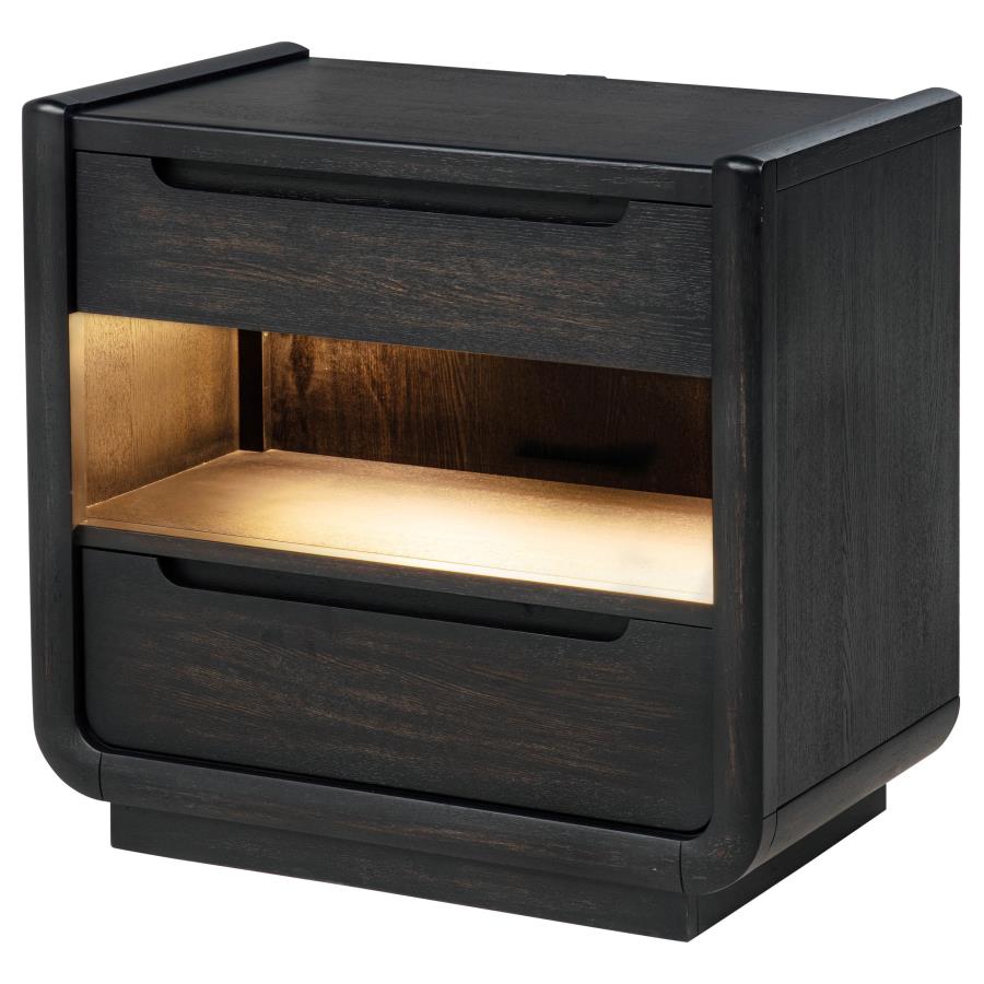 Leandro Dresser Mirror Burnished Black 222494 - Venini Furniture 