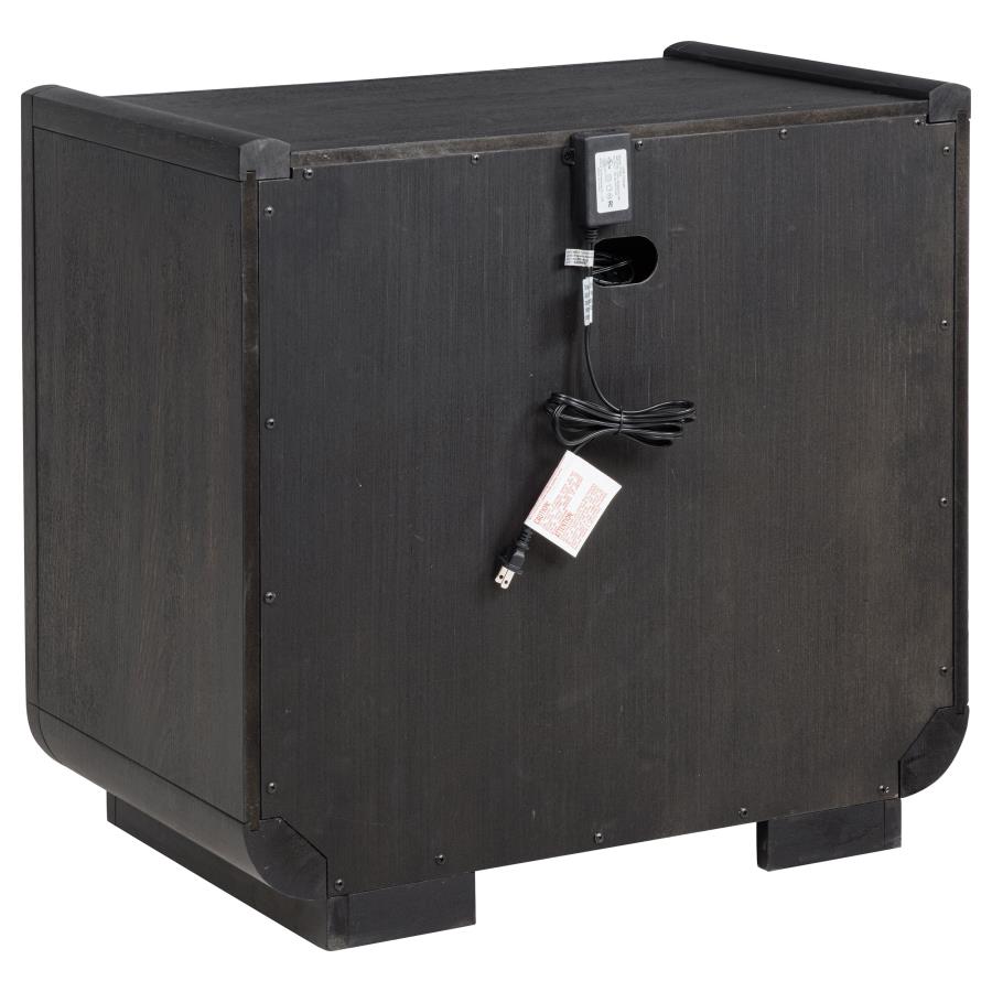 Leandro Dresser Mirror Burnished Black 222494 - Venini Furniture 