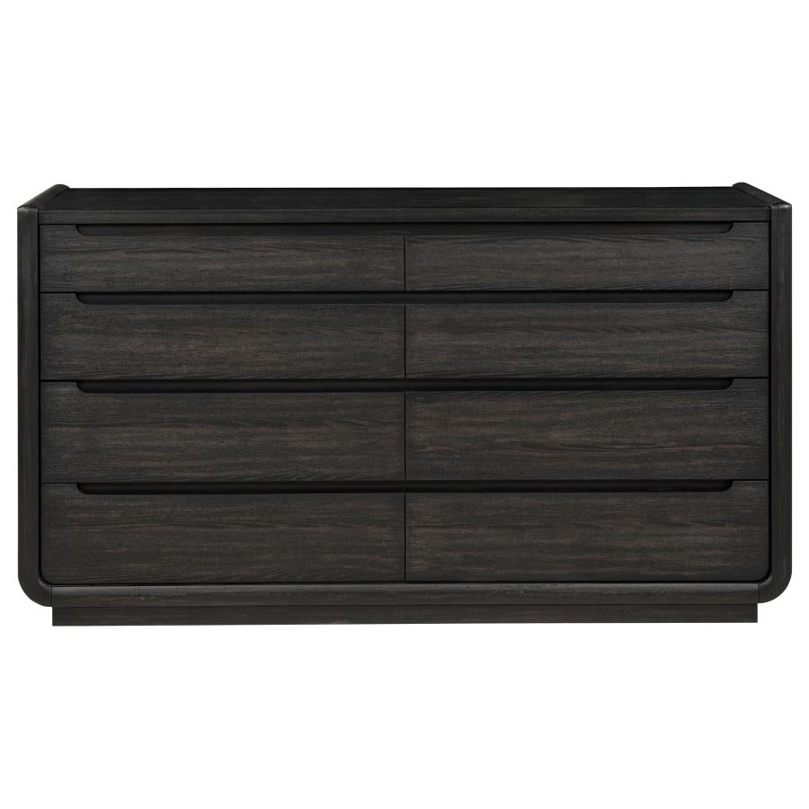Leandro 8-drawer Bedroom Dresser Cabinet Burnished Black 222493 - Venini Furniture 