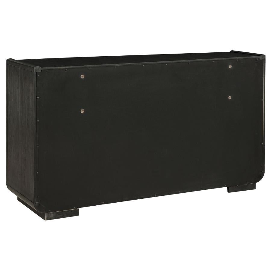 Leandro 8-drawer Bedroom Dresser Cabinet Burnished Black 222493 - Venini Furniture 