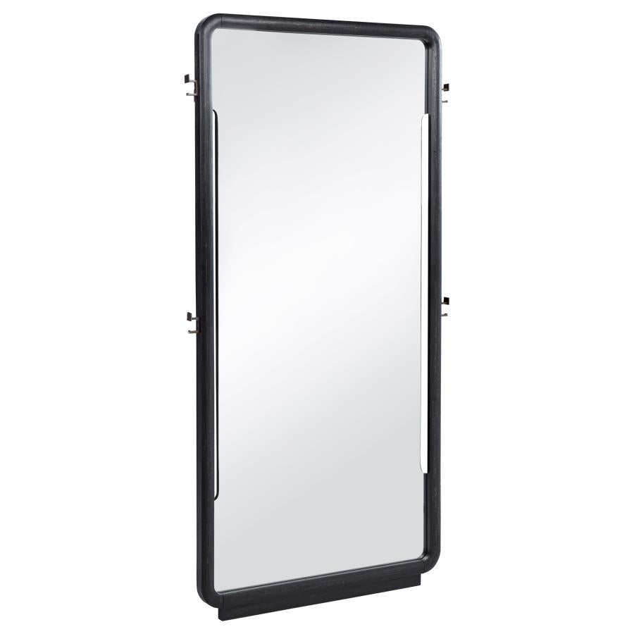 Leandro 76-inch Full Length Floor Mirror Burnished Black 222498 - Venini Furniture 
