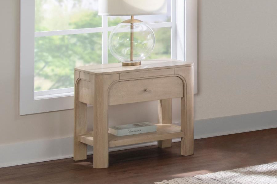 Solano 1-drawer Nightstand Bedside Table Weathered Mango 222522