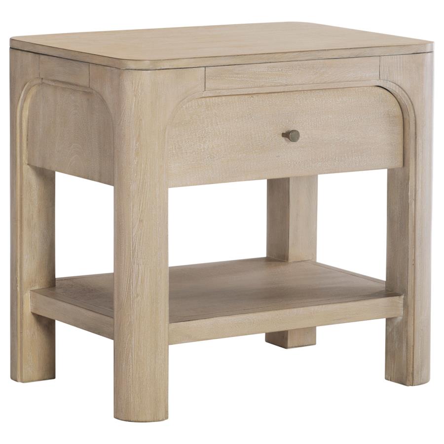 Solano 1-drawer Nightstand Bedside Table Weathered Mango 222522