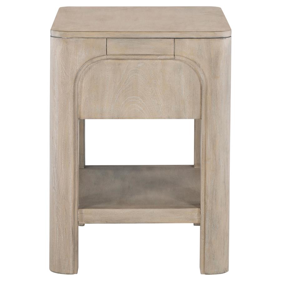 Solano 1-drawer Nightstand Bedside Table Weathered Mango 222522