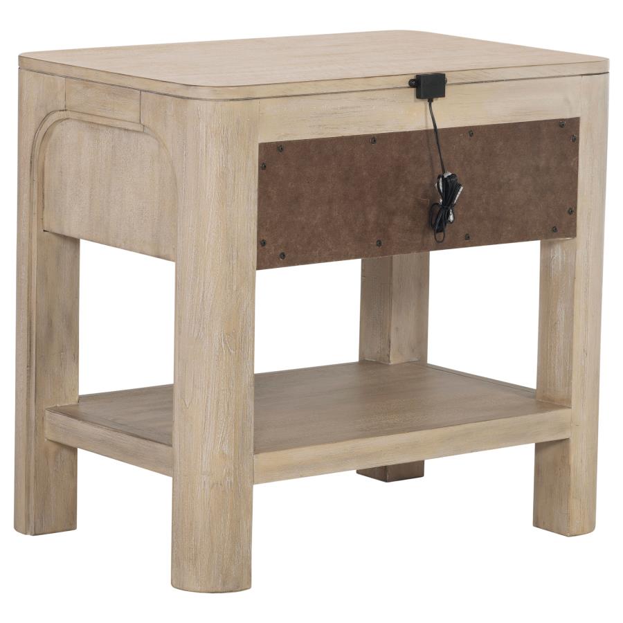 Solano 1-drawer Nightstand Bedside Table Weathered Mango 222522