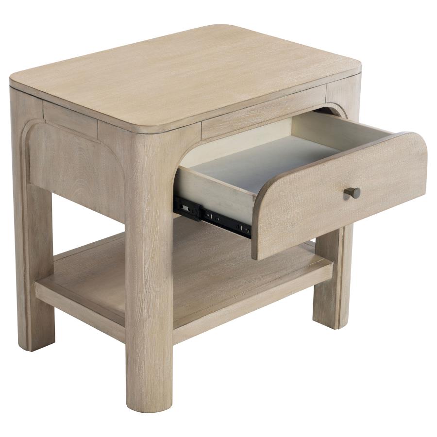 Solano 1-drawer Nightstand Bedside Table Weathered Mango 222522