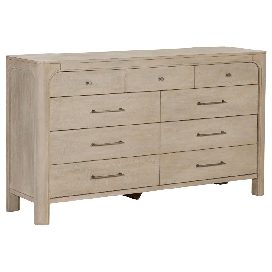 Solano 9-drawer Bedroom Dresser Cabinet Weathered Mango 222523