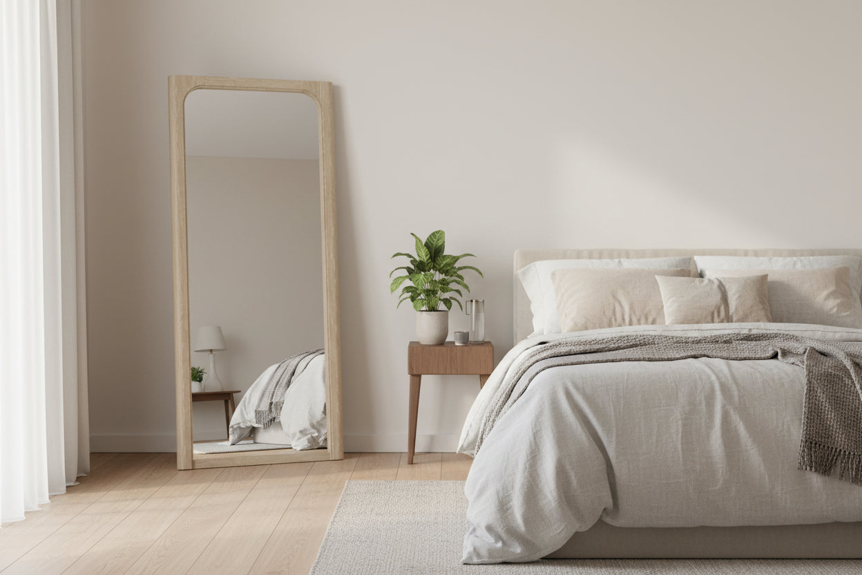 Solano 80-inch Full Length Floor Mirror Weathered Mango 222528 - Venini Furniture 