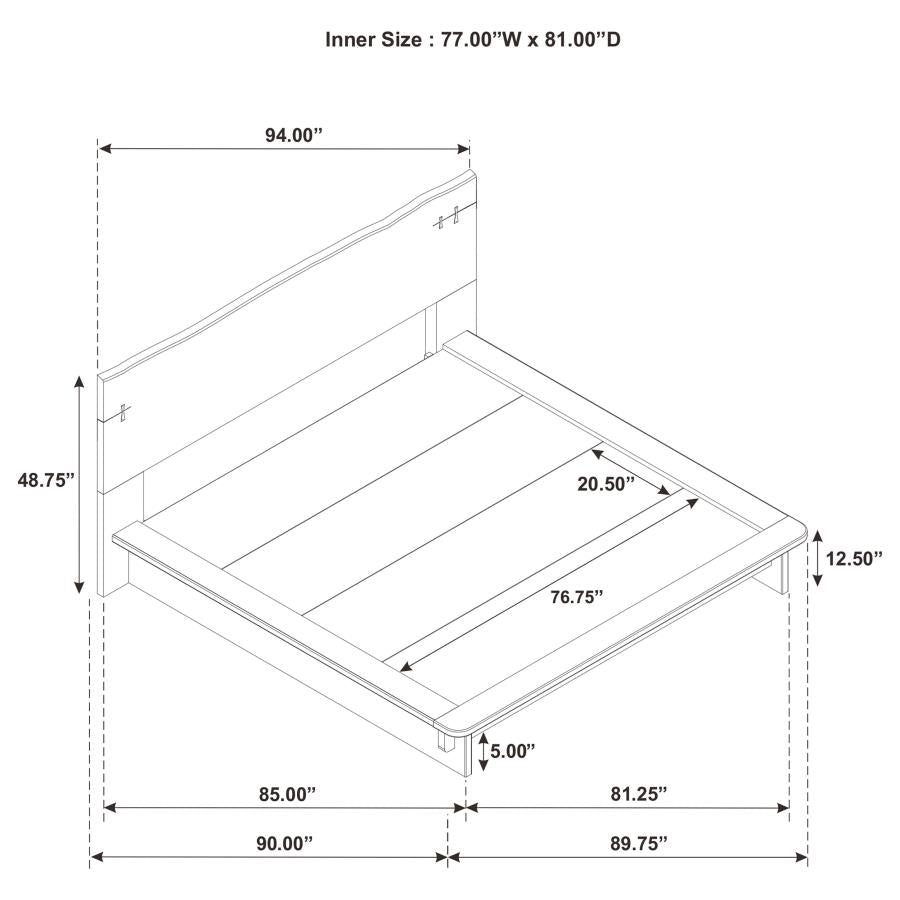 Stillwater Live-Edge Platform Bed – Queen 222801Q, Eastern King 222801KE & California King 222801KW - Venini Furniture 