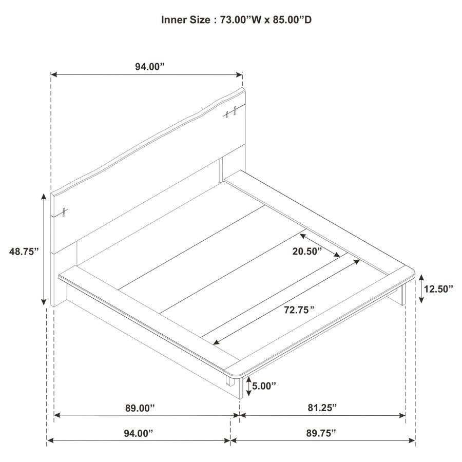 Stillwater Live-Edge Platform Bed – Queen 222801Q, Eastern King 222801KE & California King 222801KW - Venini Furniture 