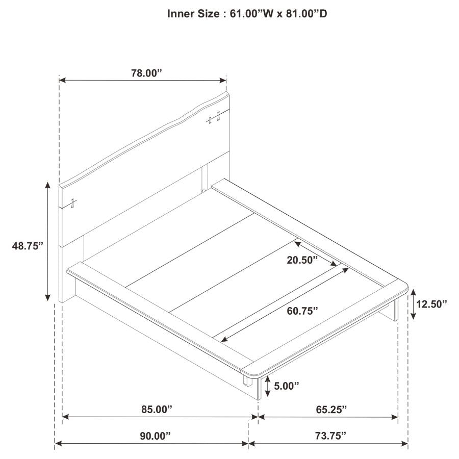 Stillwater Live-Edge Platform Bed – Queen 222801Q, Eastern King 222801KE & California King 222801KW - Venini Furniture 