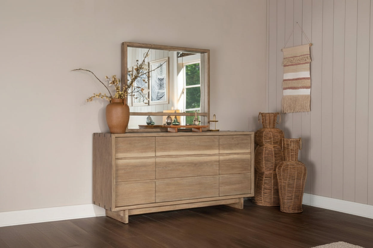 StillStillwater 9-Drawer Dresser with Mirror and Jewelry Shelf – Weathered Oak 222803M - Venini Furniture 