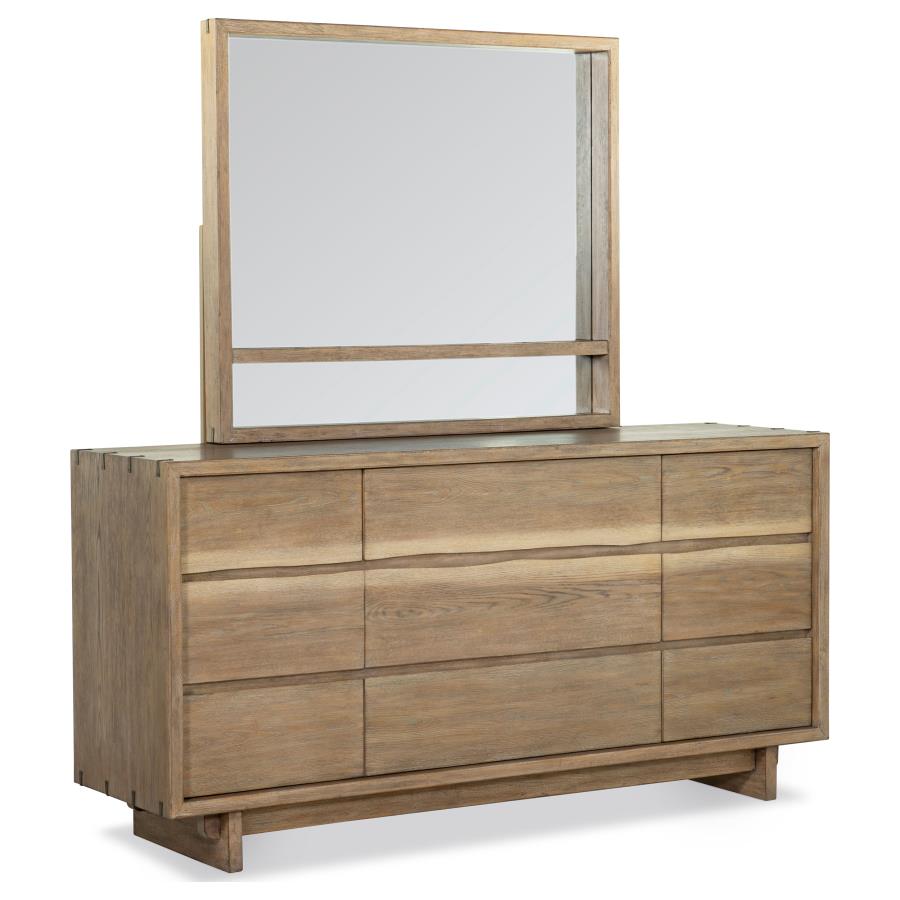 StillStillwater 9-Drawer Dresser with Mirror and Jewelry Shelf – Weathered Oak 222803M - Venini Furniture 