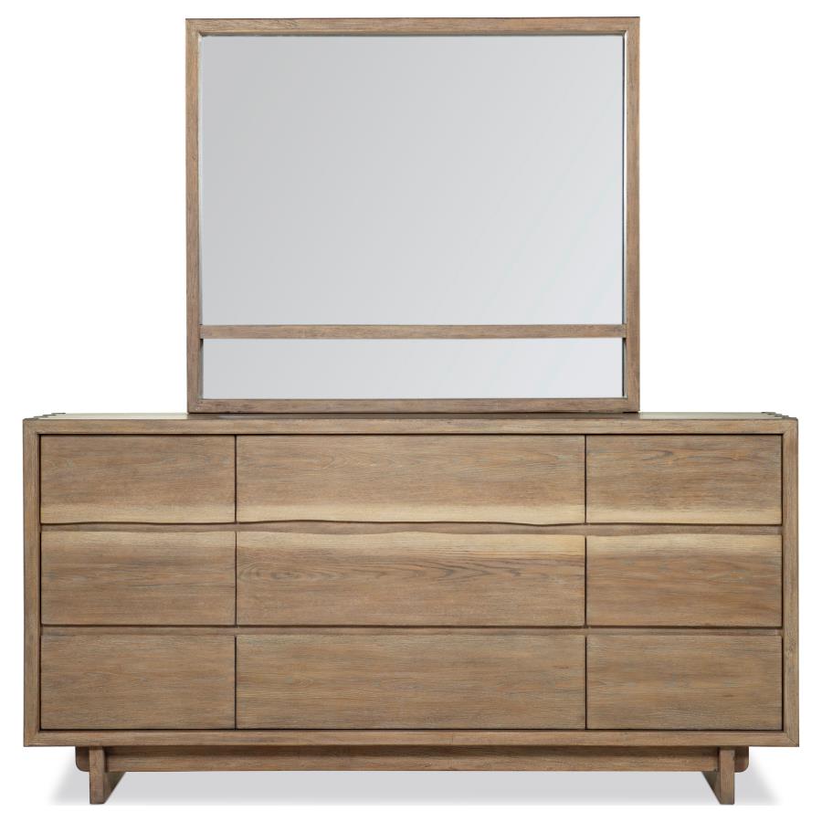 StillStillwater 9-Drawer Dresser with Mirror and Jewelry Shelf – Weathered Oak 222803M - Venini Furniture 