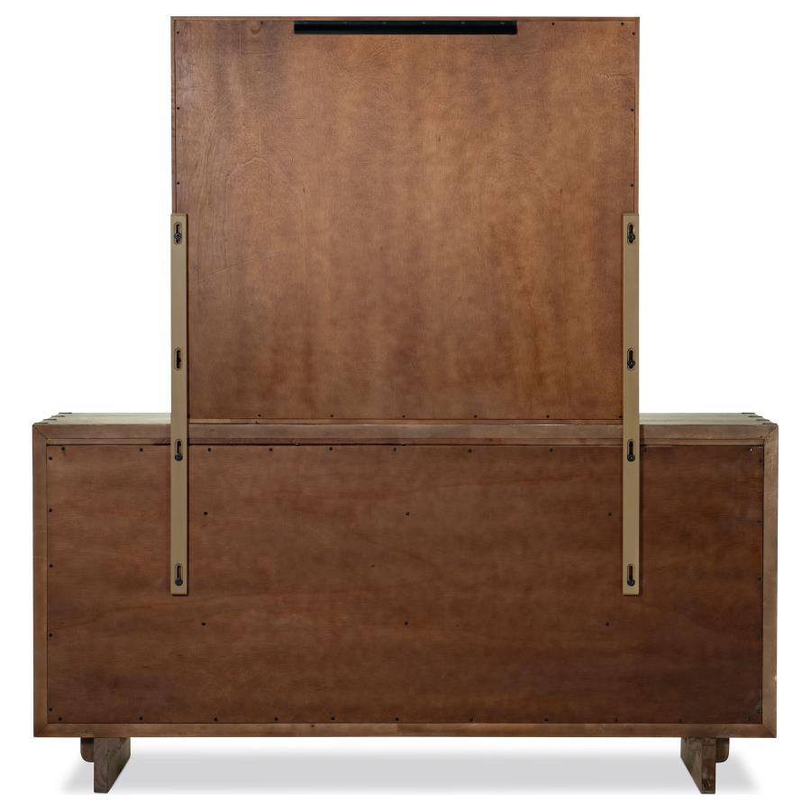 StillStillwater 9-Drawer Dresser with Mirror and Jewelry Shelf – Weathered Oak 222803M - Venini Furniture 