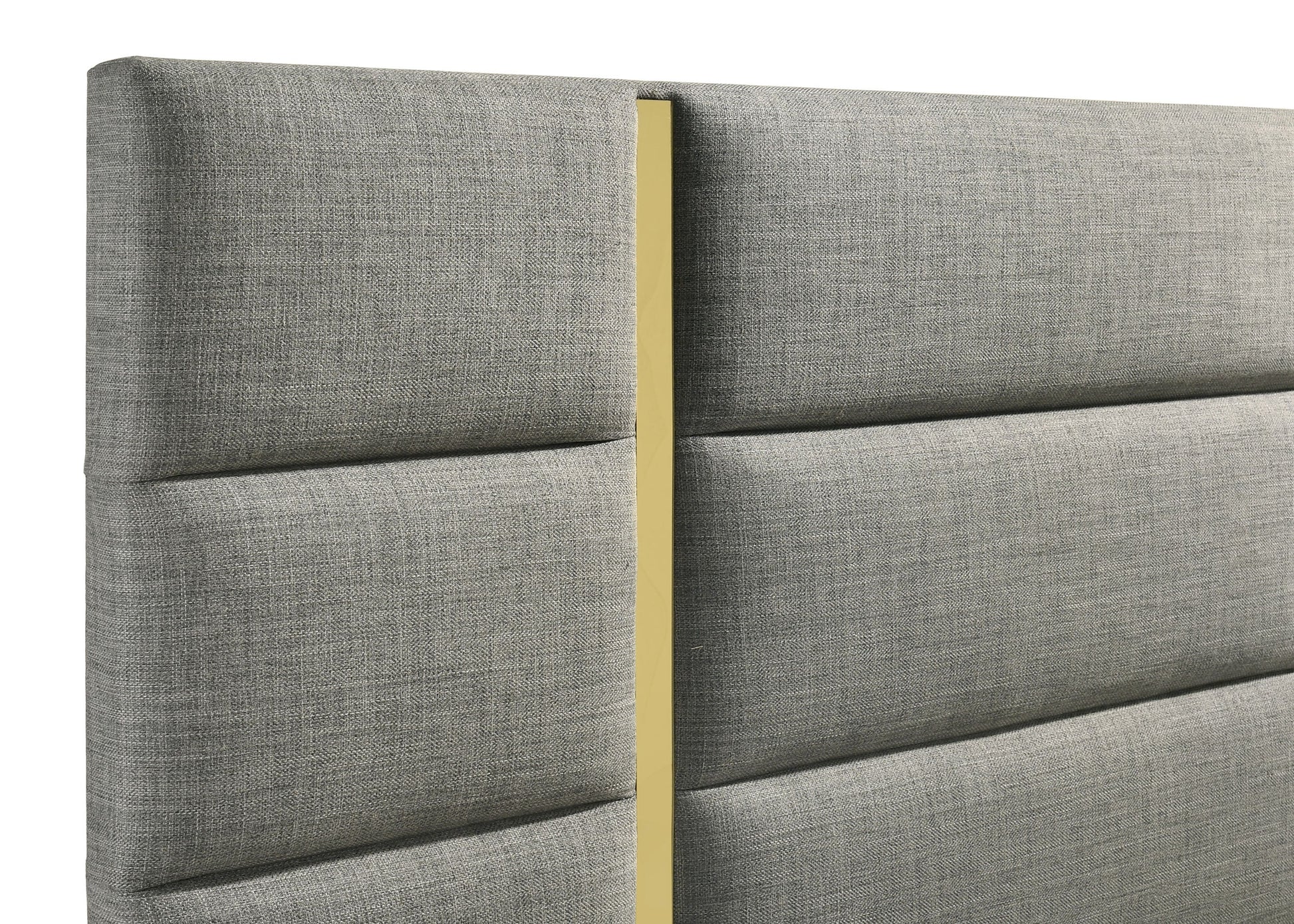 Ines 56-Inch Fabric Upholstered Panel Bed – Gray Available in Queen & Eastern King - Venini Furniture 
