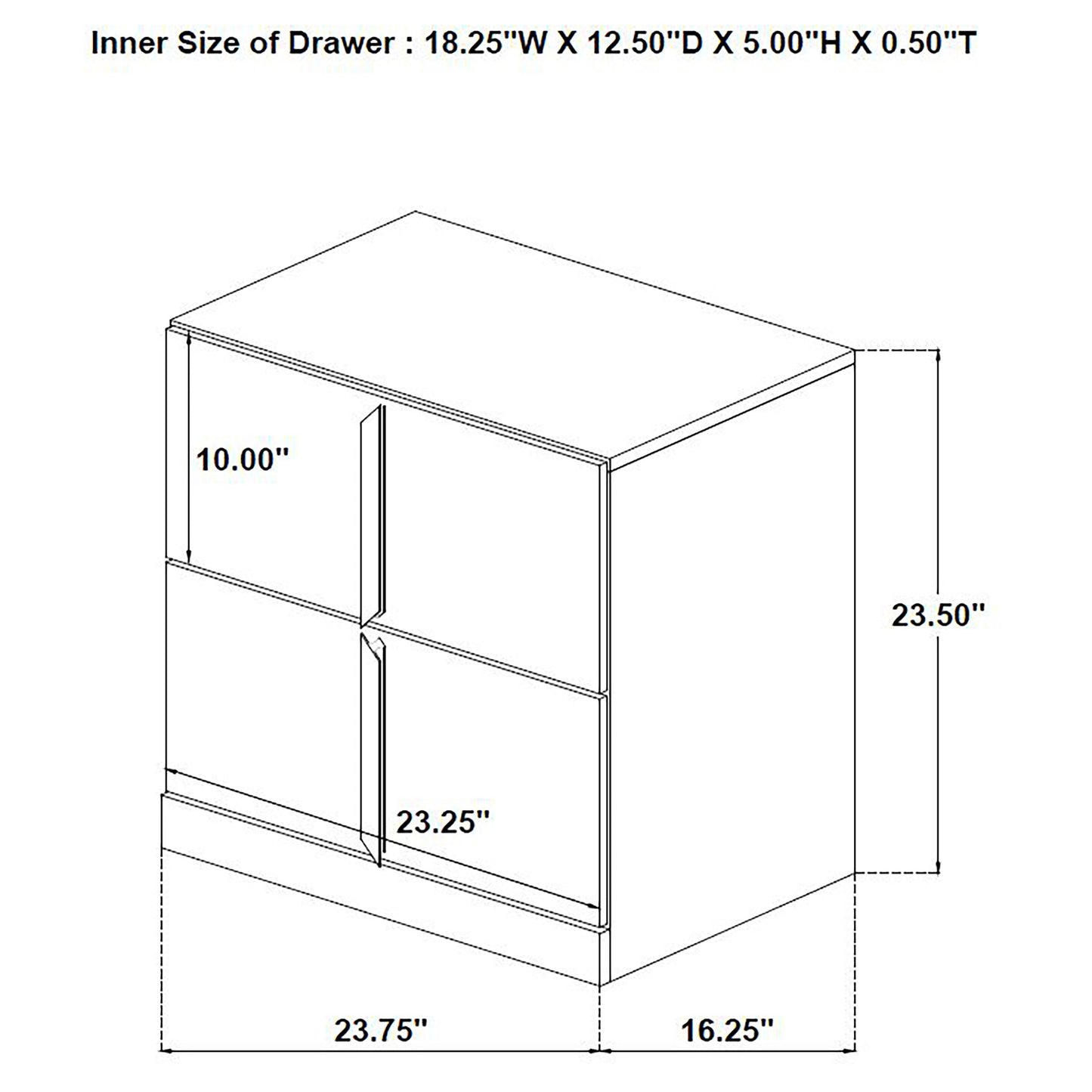 Ines 2-drawer Nightstand Bedside Table White High 223092 - Venini Furniture 