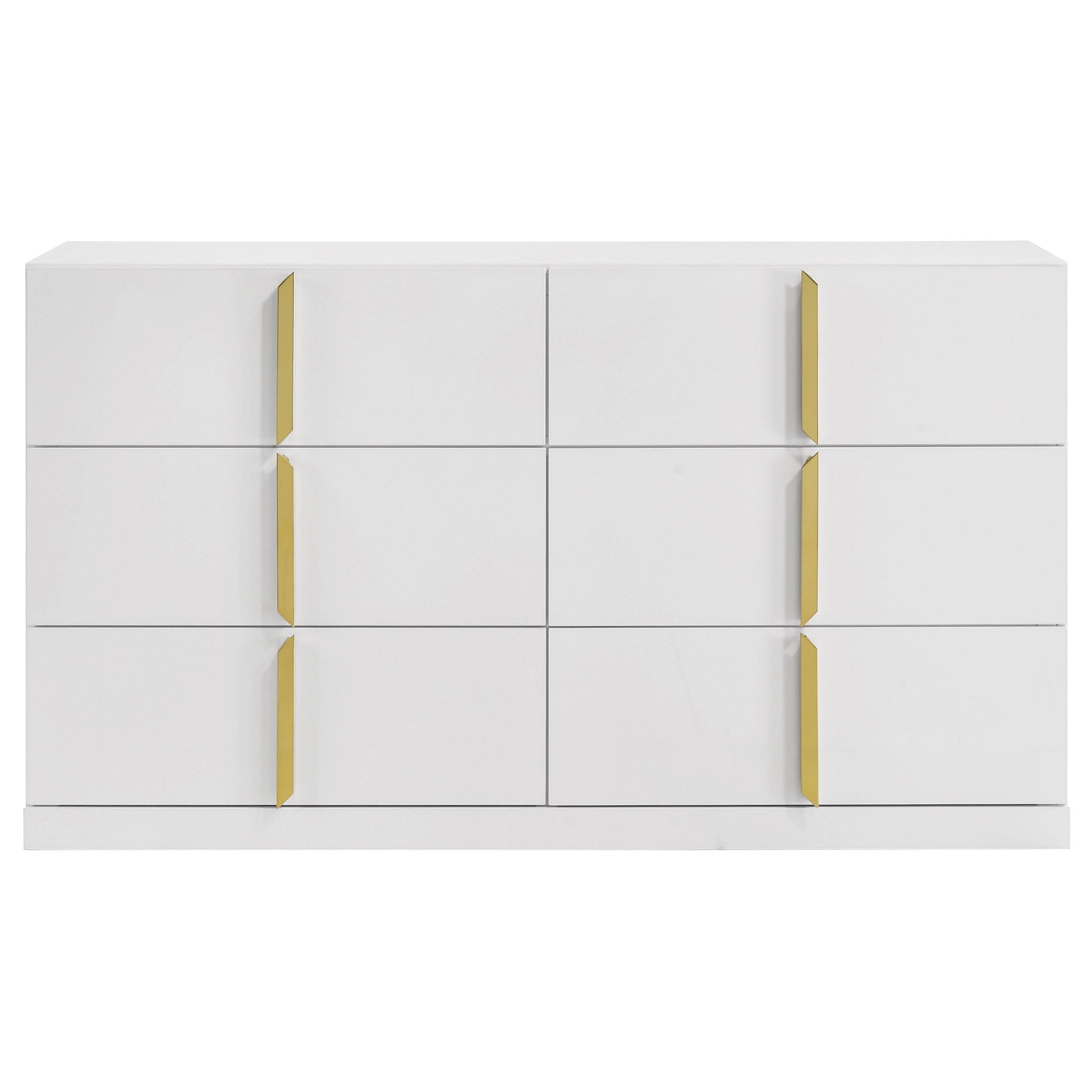 Ines 6-drawer Bedroom Dresser Cabinet White High 223093 - Venini Furniture 