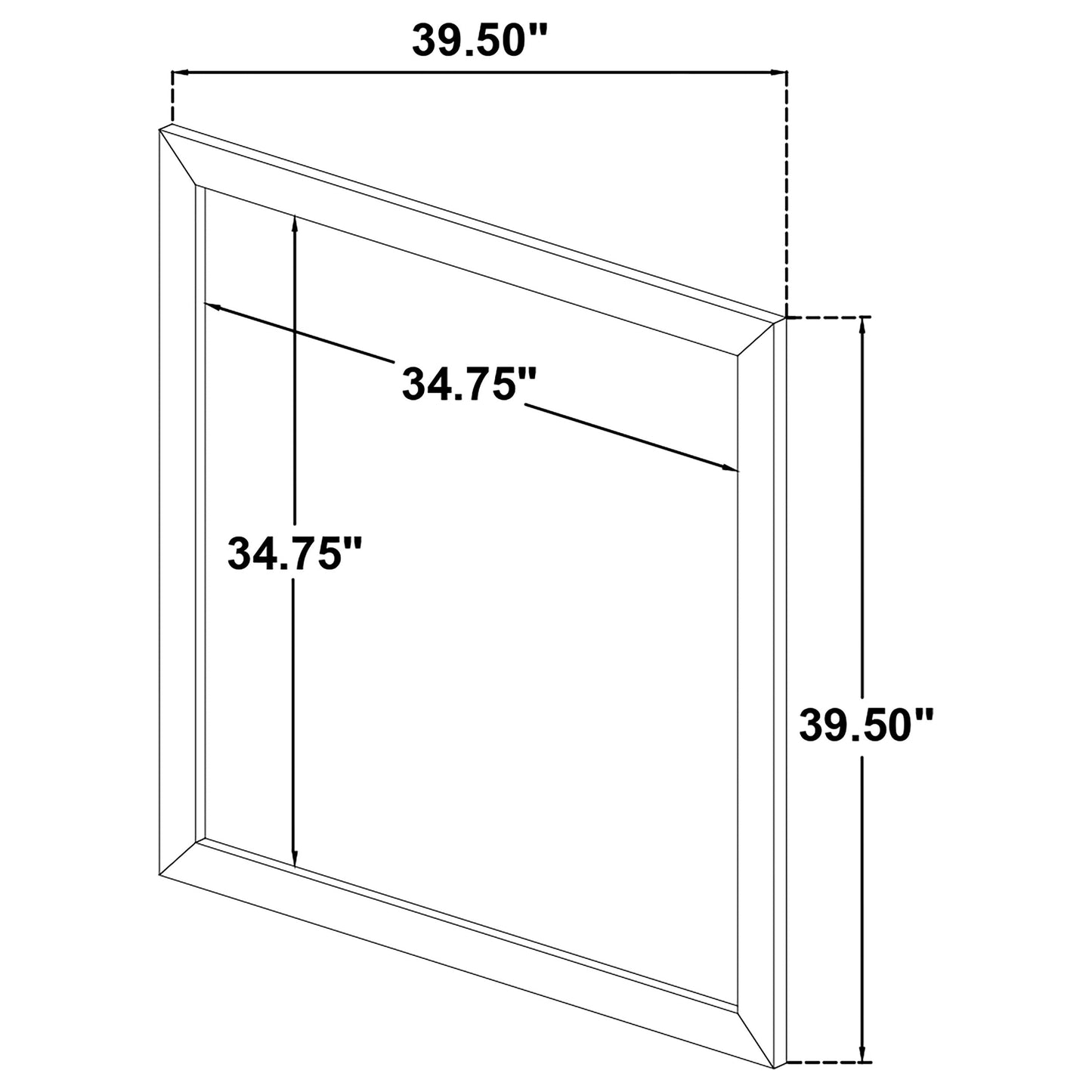 Ines Dresser Mirror White High Gloss 223094 - Venini Furniture 