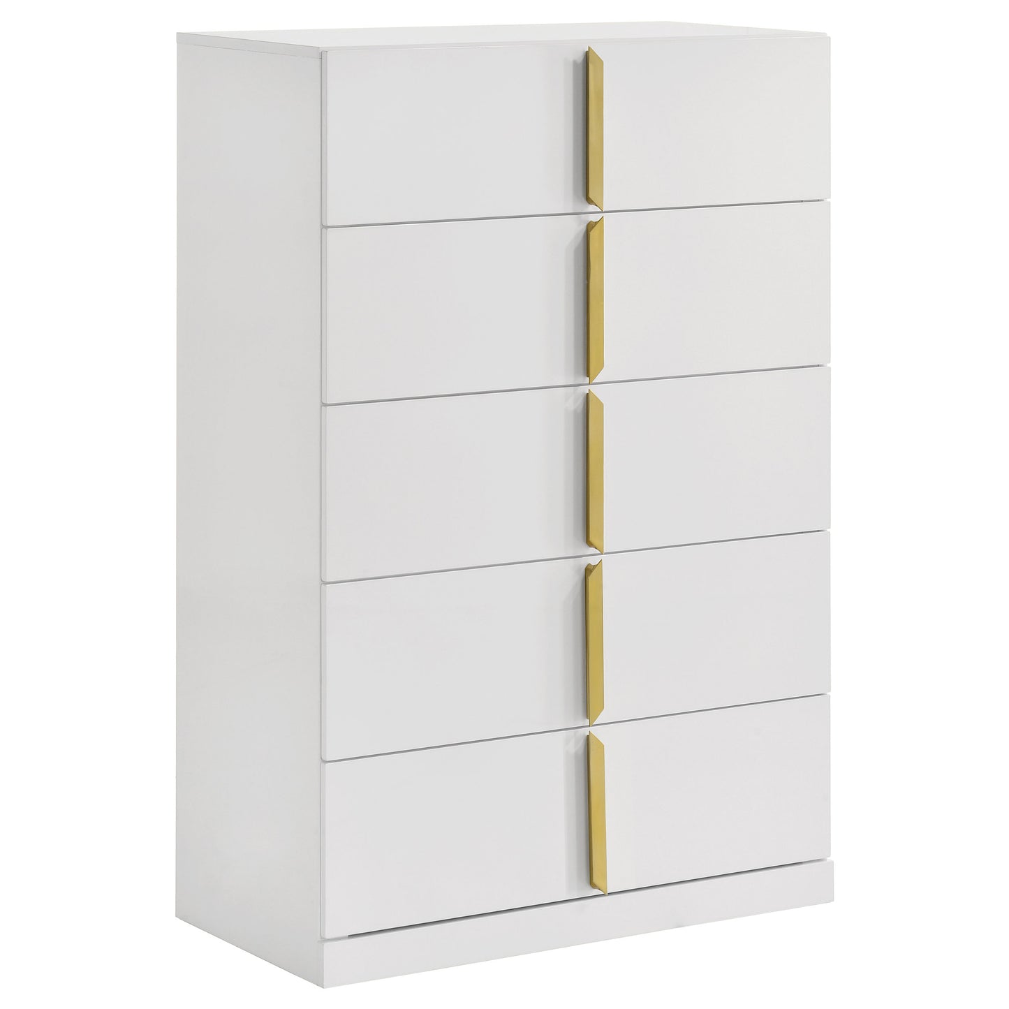 Ines 5-drawer Bedroom Chest of Drawers White High Gloss 223095