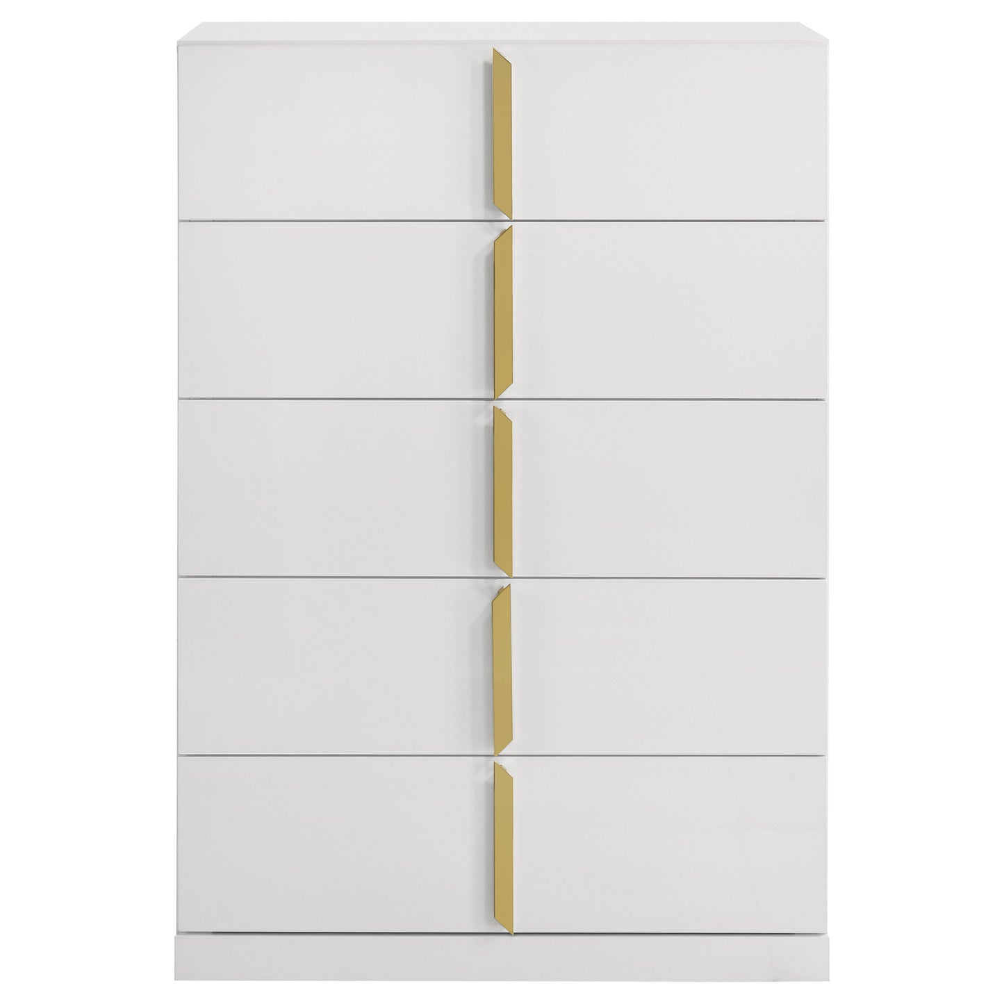 Ines 5-drawer Bedroom Chest of Drawers White High Gloss 223095