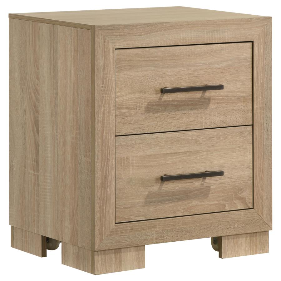 Arielle Eastern King Or Queen Bookcase Panel Storage Bed Light Oak. - Venini Furniture 